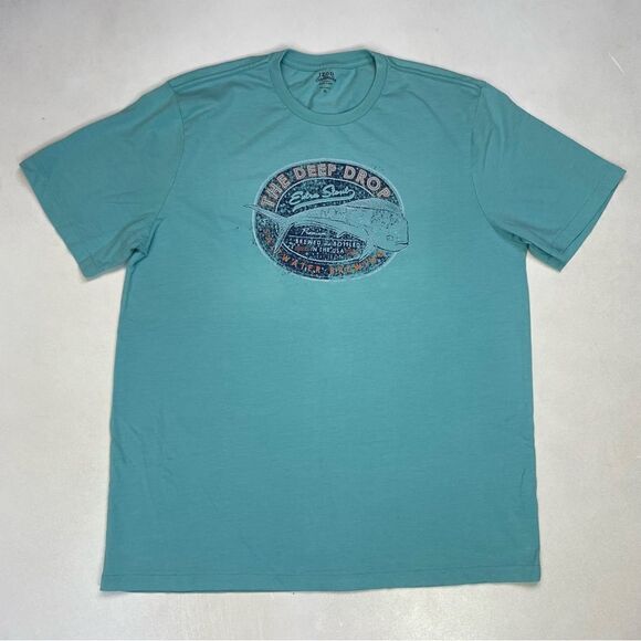 Izod Saltwater Brewing The Deep Drop Graphic T-shirt Men XL Blue Short Sleeve - Picture 1 of 5